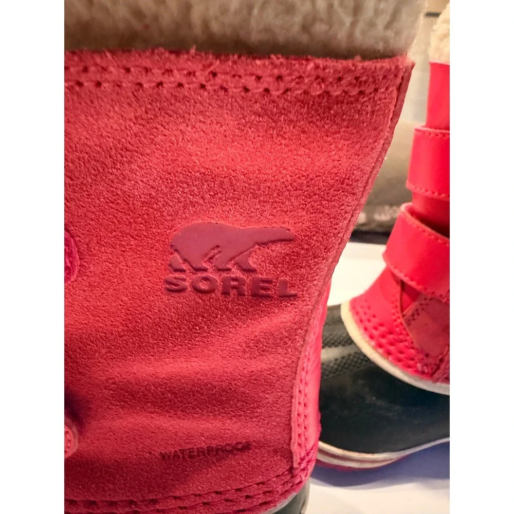 Sorel Kids Snow Commander Pink Black Waterproof Winter Boots Toddler 9